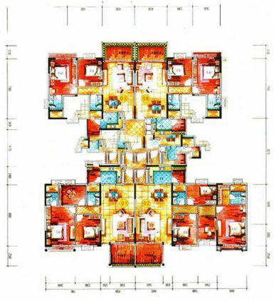 福隆广场20栋15层标准层平面图