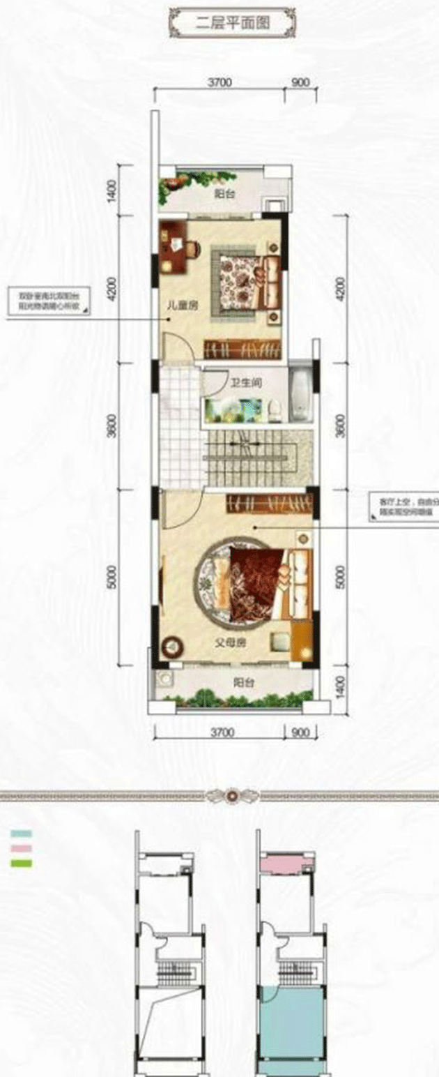 【在售】金地·熙园-叠院台墅D2户型-二层平米图