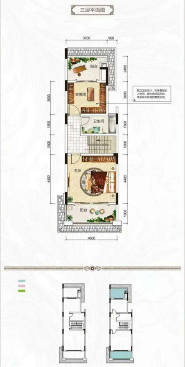 【在售】金地·熙园-叠院台墅D2户型-三层平米图
