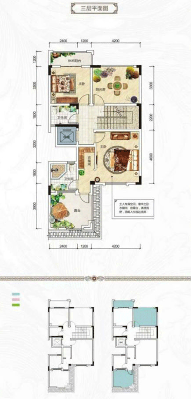 【在售】金地·熙园-叠院台墅E2户型-二层平米图