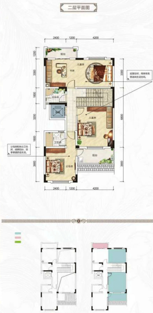 【在售】金地·熙园-叠院台墅E2户型-三层平米图